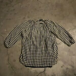 Talbots Black and White Houndstooth Blouse